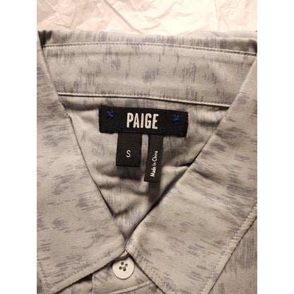 Paige NWT Brayden Short Sleeve Button up Quarry Stormy Sea Small