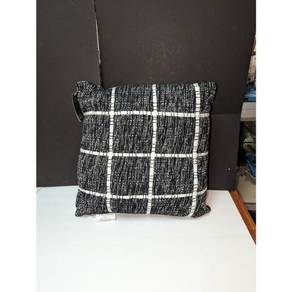 Kensington Garden SMall World Black and White Decorative Cotton Pillow 20x20 NEW