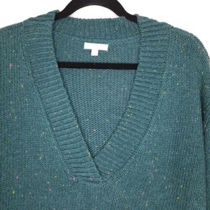 Abound Weekend V-Neck Flecked Sweater Sz XL/Extra Large in Teal Cyrus Nep NWT