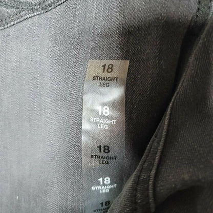Style & Co Tummy-Control Straight-Leg Jeans High Rise Black Smudge Size 18 pants