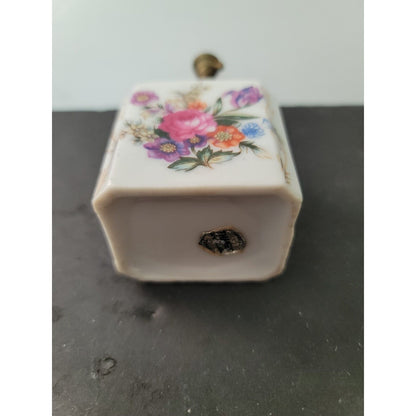 Vintage Thames Japan HandPainted Porcelain Perfume Atomizer Floral Bouquet 2"x4"