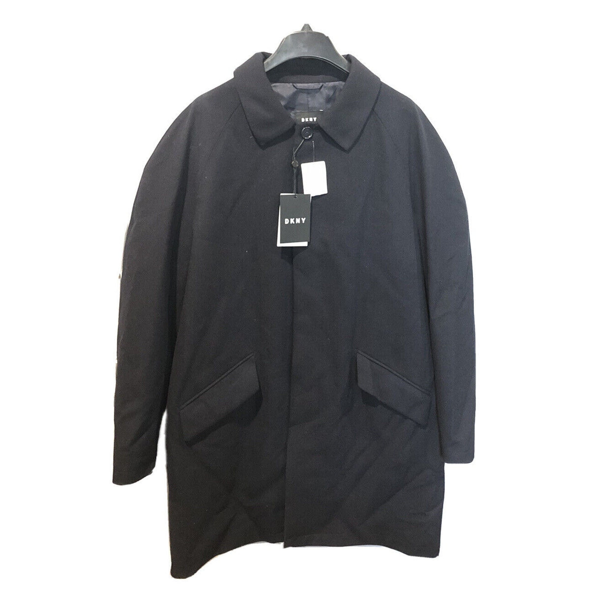 DKNY NWT Men’s “Derron” All Weather Parka Coat Navy Basket Weave 42R