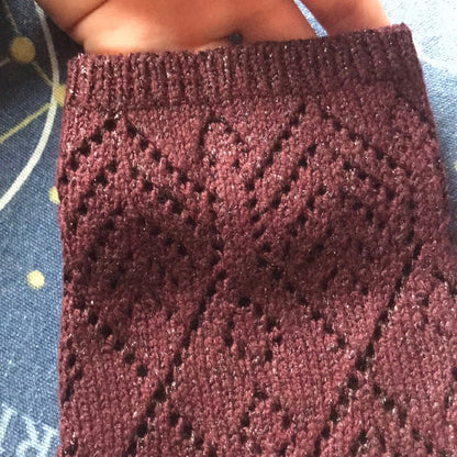 Nic+Zoe Purple Metallic Open Knit Sweater Size XSmall (PP) lightweight Packable