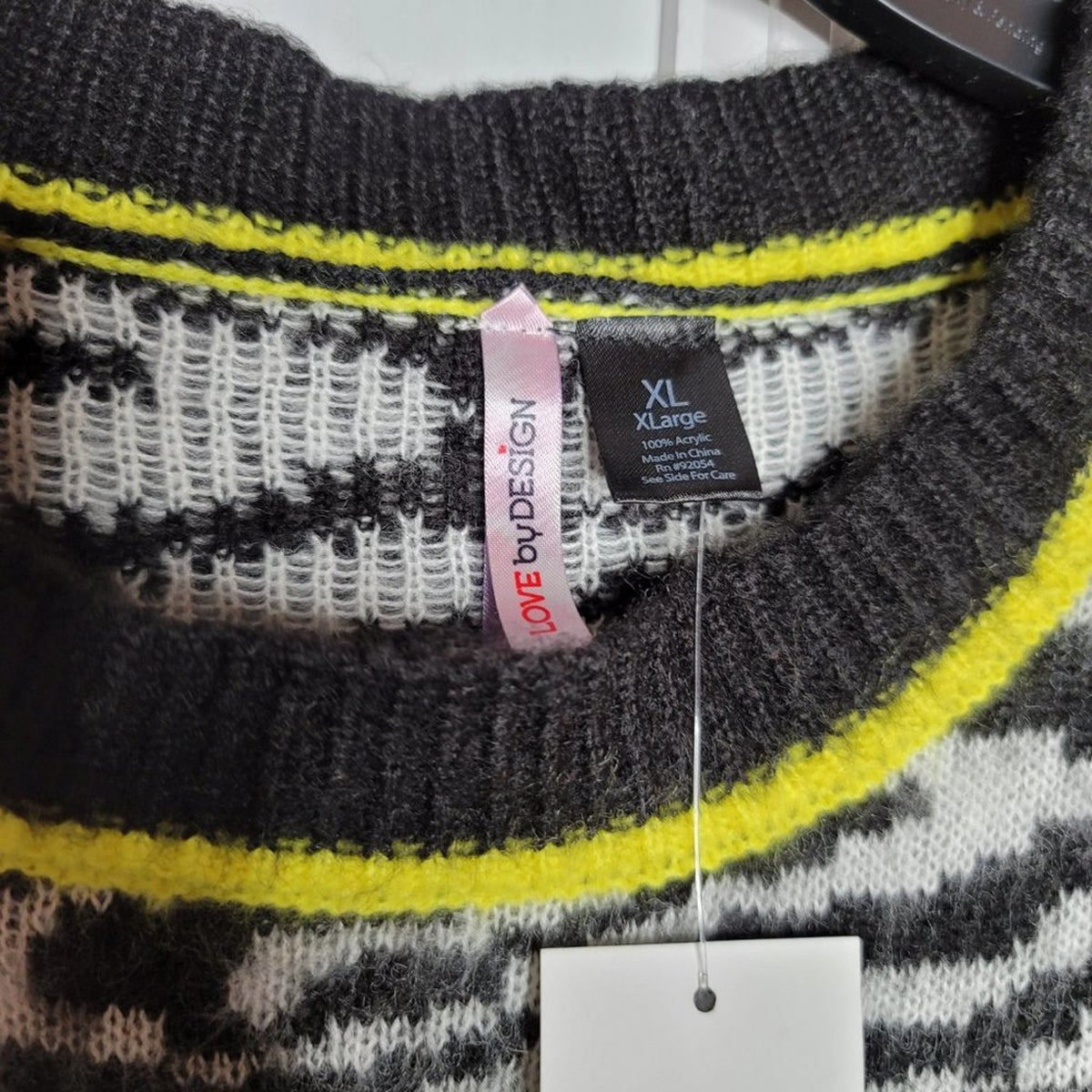NWT Love by Design Zebra Print Pullover Sweater Size X-Large