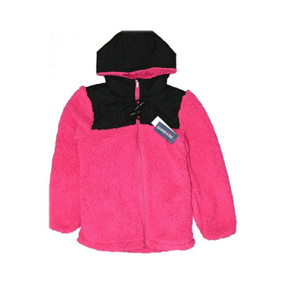 Limited Too Fleece Hoodie Jacket Long Sleeve Full Zipper Pink Black Size 14/16