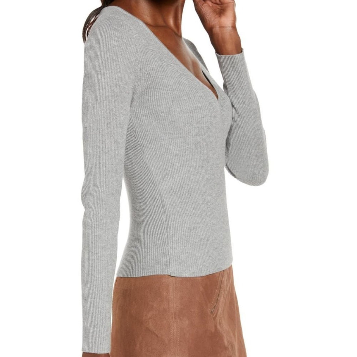 Leith Rib Wrap Sweater Long Sleeve V-Neck Size XLarge NWT long sleeve top ribbed