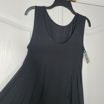 Jarbo Draped Sleeveless Wrap Dress Side Tie Black Blend Size Medium Lagenlook