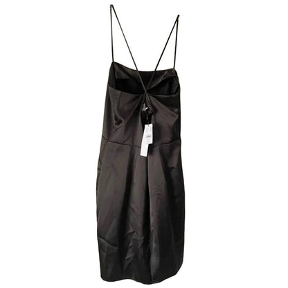 Topshop Satin Body Con Spaghetti Strap Mini Dress US 4 Black NWT