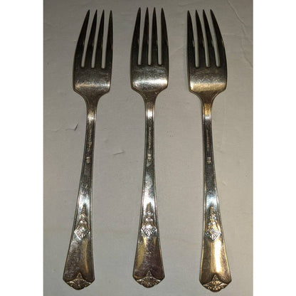 WM Rogers and Son IS Guild 1935 Forks Striped Filigree Ends Set of 3 Replacement