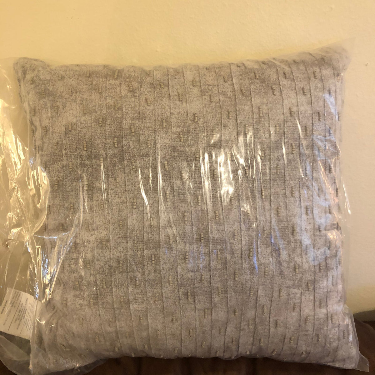 Hotel Collection Eclipse Beaded Texture 20" Square Decorative Pillow NEW gray