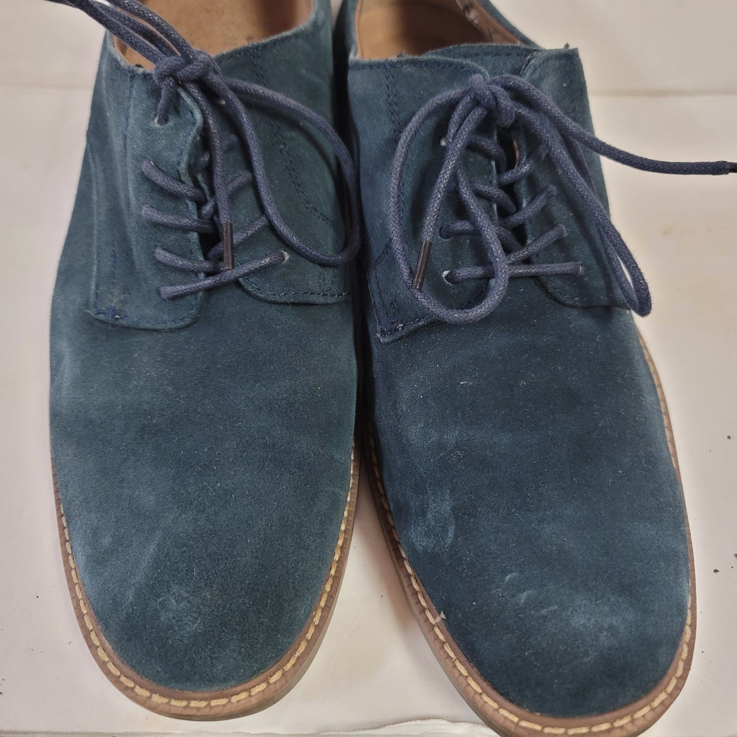 C.H. Bass Blue suede casual dress shoes almond toe Mens size  11.5 D leather
