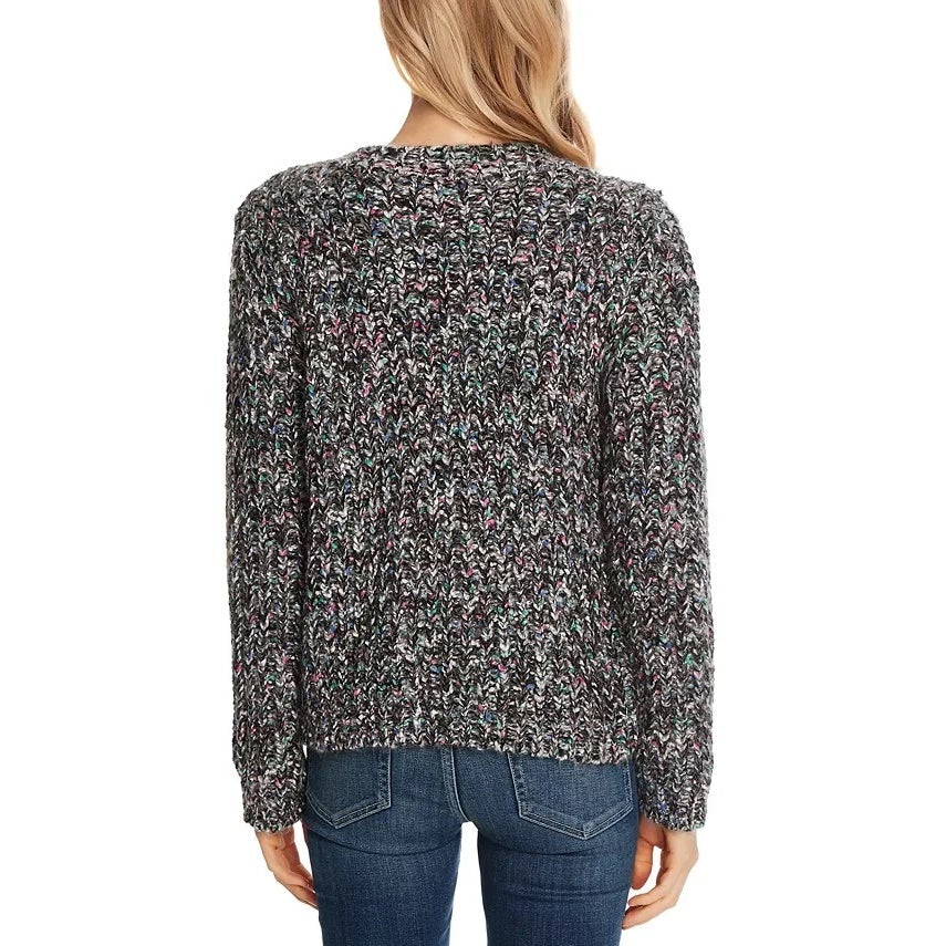 Cece NWT Pullover Grey Sweater Long Sleeve Multicolor Crew Neck Size XS