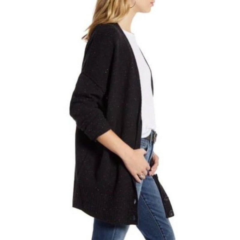 Treasure & Bond NWT Black Reverse Stitch Cardigan Size M/L (8/12)