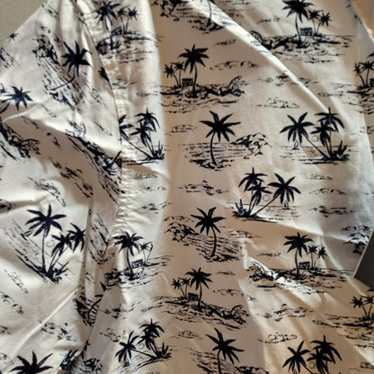 14th & Union XXL button Down Shirt Palm Blue white short sleeve NAVY OASIS