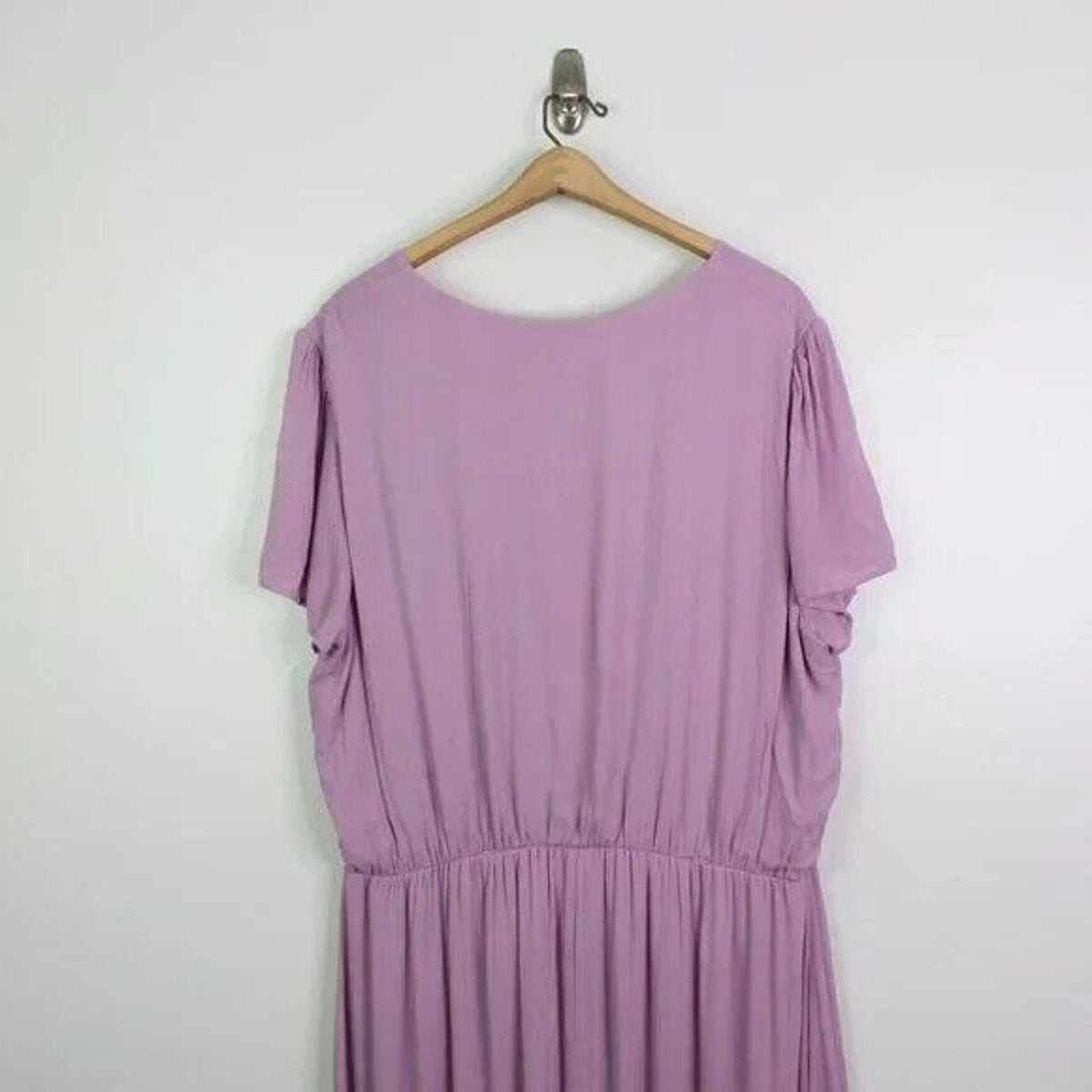 WAYF Blouson Pullover Lined Short Sleeve Flowy Midi Dress Size 1X Lavender NWT