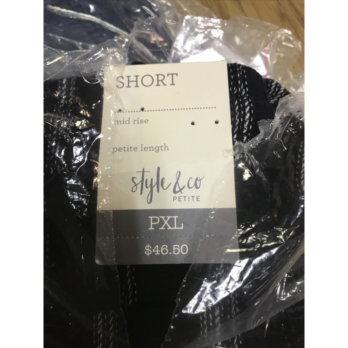 Style Co women's Petite Striped Linen-Blend Shorts Flat Front Navy Stripe PXL