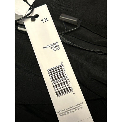 T Tahari NWT Open Front Cardigan Black Sheer Hem Size 1X