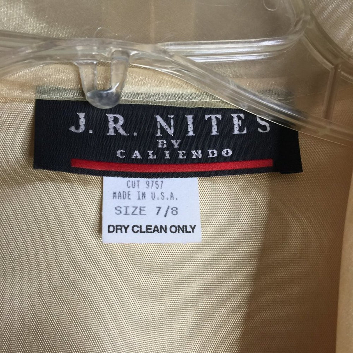 J R Nites Evening Wear Gold Black Dress Elegant Vintage 7/8 vintage