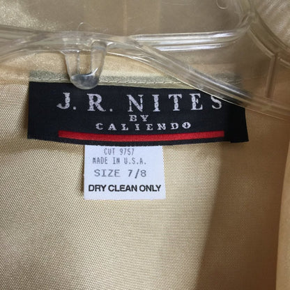 J R Nites Evening Wear Gold Black Dress Elegant Vintage 7/8 vintage