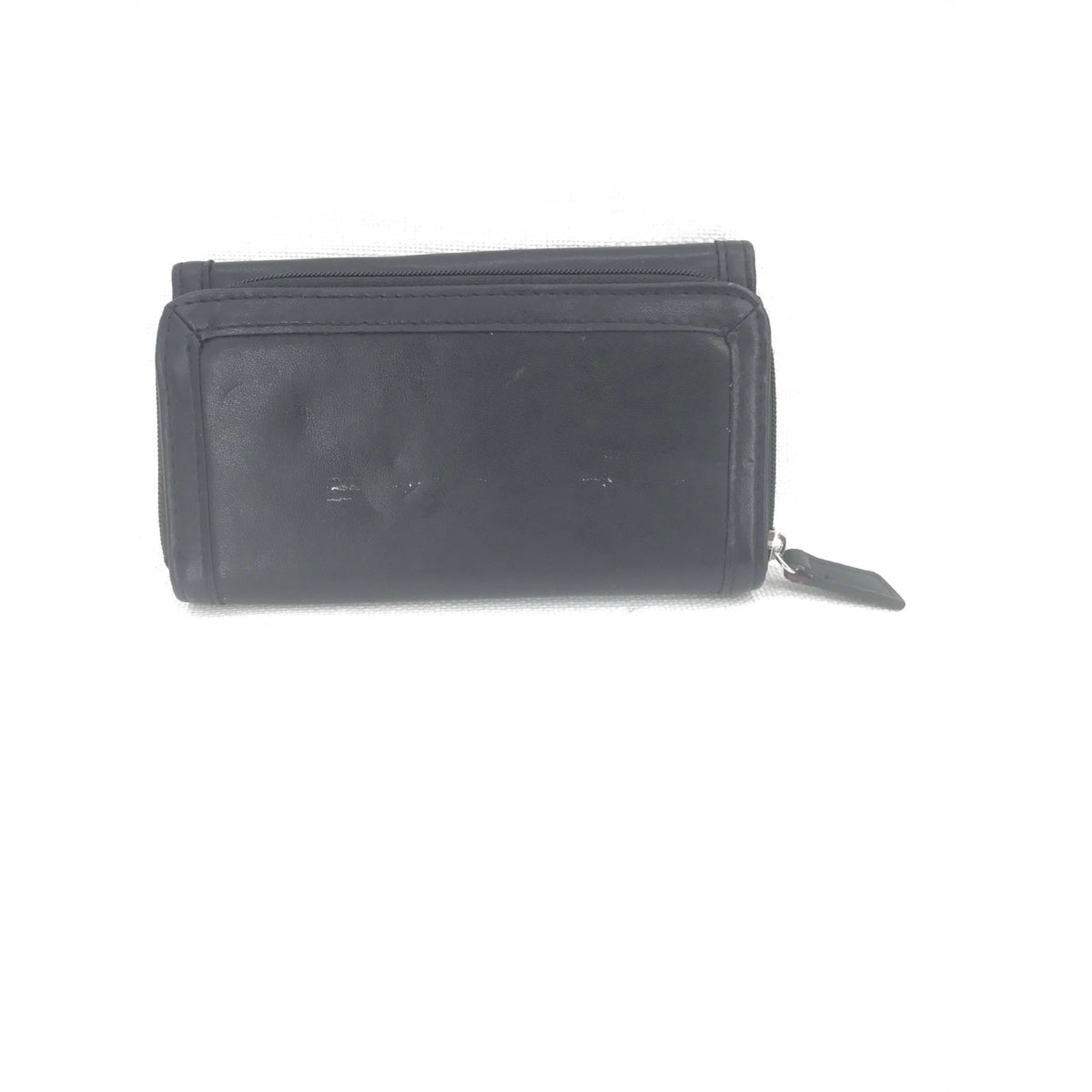 VINTAGE Tri Fold Credit Card Calculator Clutch Hand WALLET Snap Button Black