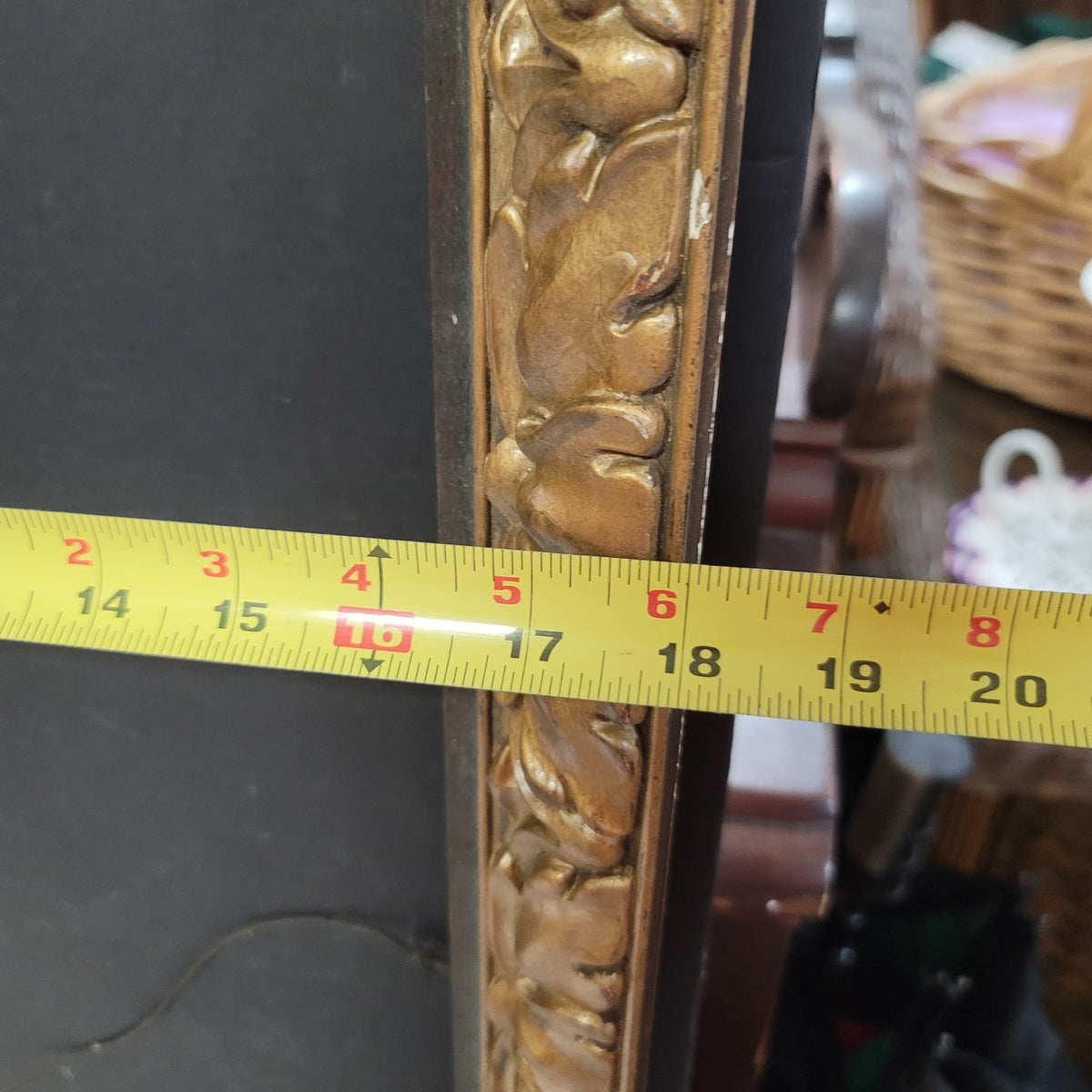 Antique wood frame gold Picture Frame 22" x 18 Oak Leaf Motif