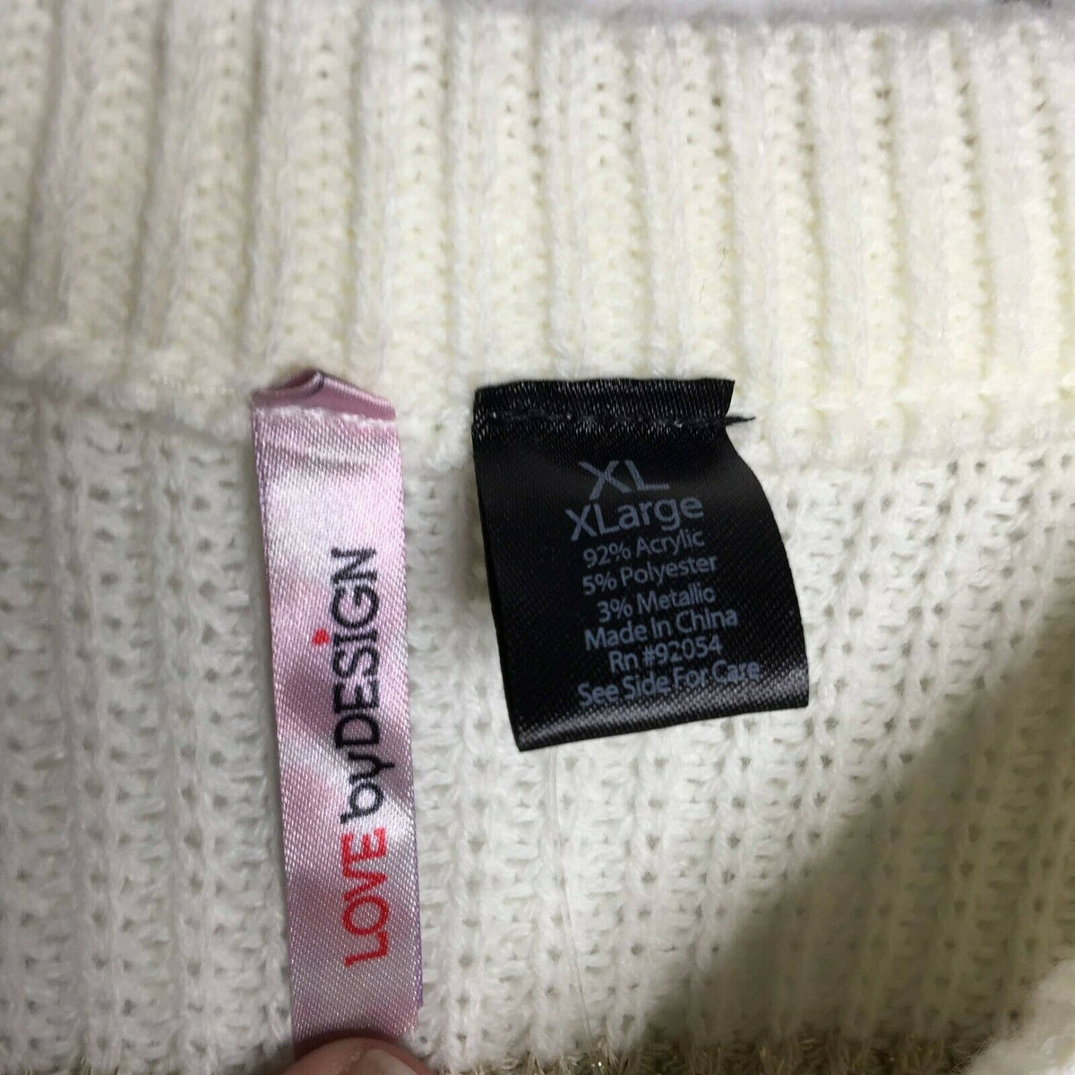 Love by Design Stripe Pullover Sweater Long Sleeves Crew Neck X-Large NWT