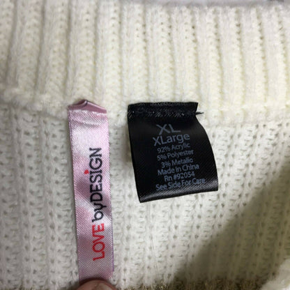 Love by Design Stripe Pullover Sweater Long Sleeves Crew Neck X-Large NWT