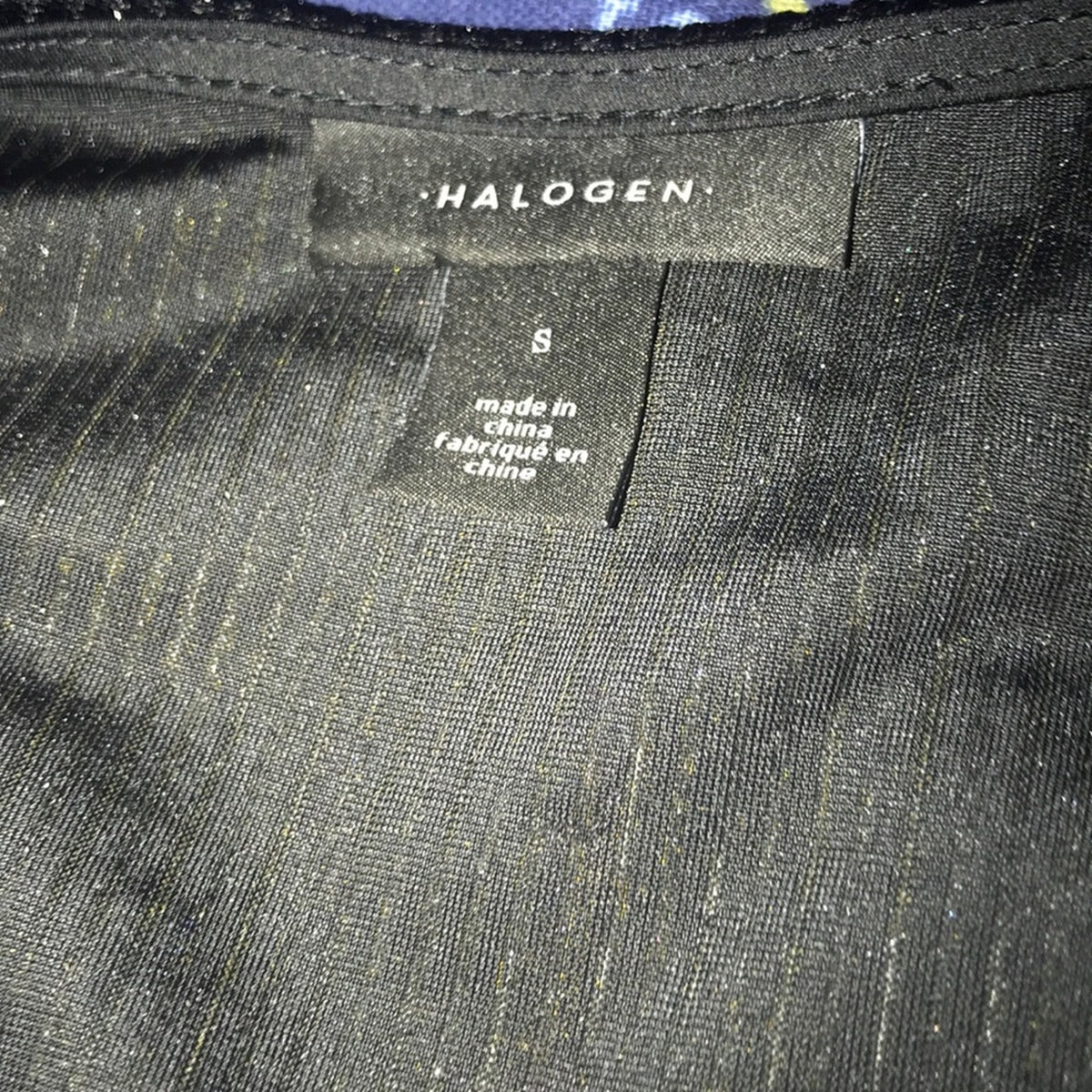 Halogen Black Long Sleeve Velvet Wrap Top Size Small