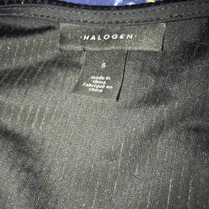 Halogen Black Long Sleeve Velvet Wrap Top Size Small