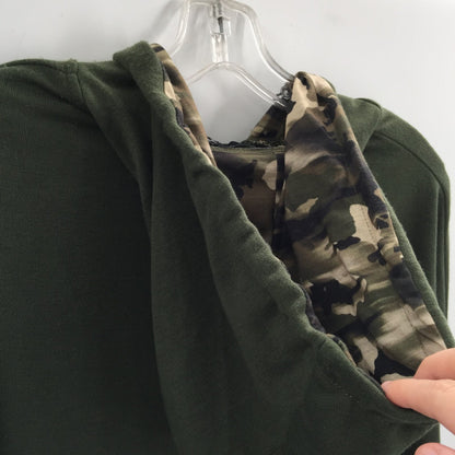 Nicole Miller cSport Zip Up Hoodie Jacket Long Sleeves Green Camo Large NWT