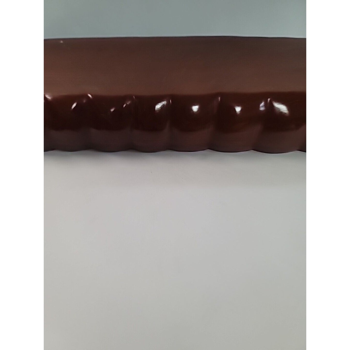 Vintage Solid Hardwood 3 Section Serving Tray Rectangular 14-3/4" Carved Walnut