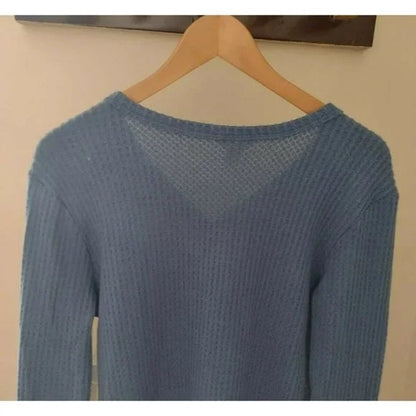 Caslon Women's High Cuff Henley XS Blue Ensign NWT Thermal Inside Out Seams