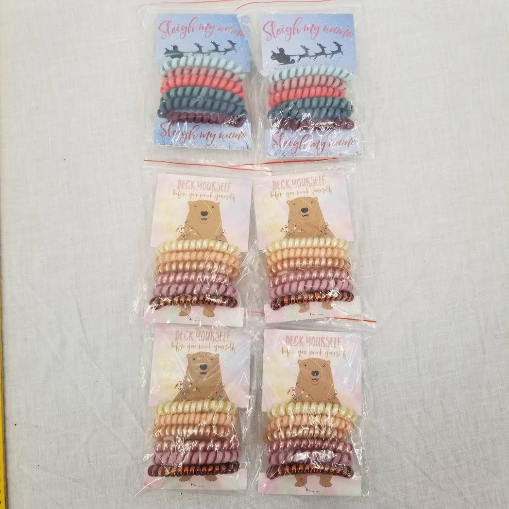 LOT 36 of Hair Ties Telephone Cord Spirals Rust Blue Blush Floral NEW nordstrom
