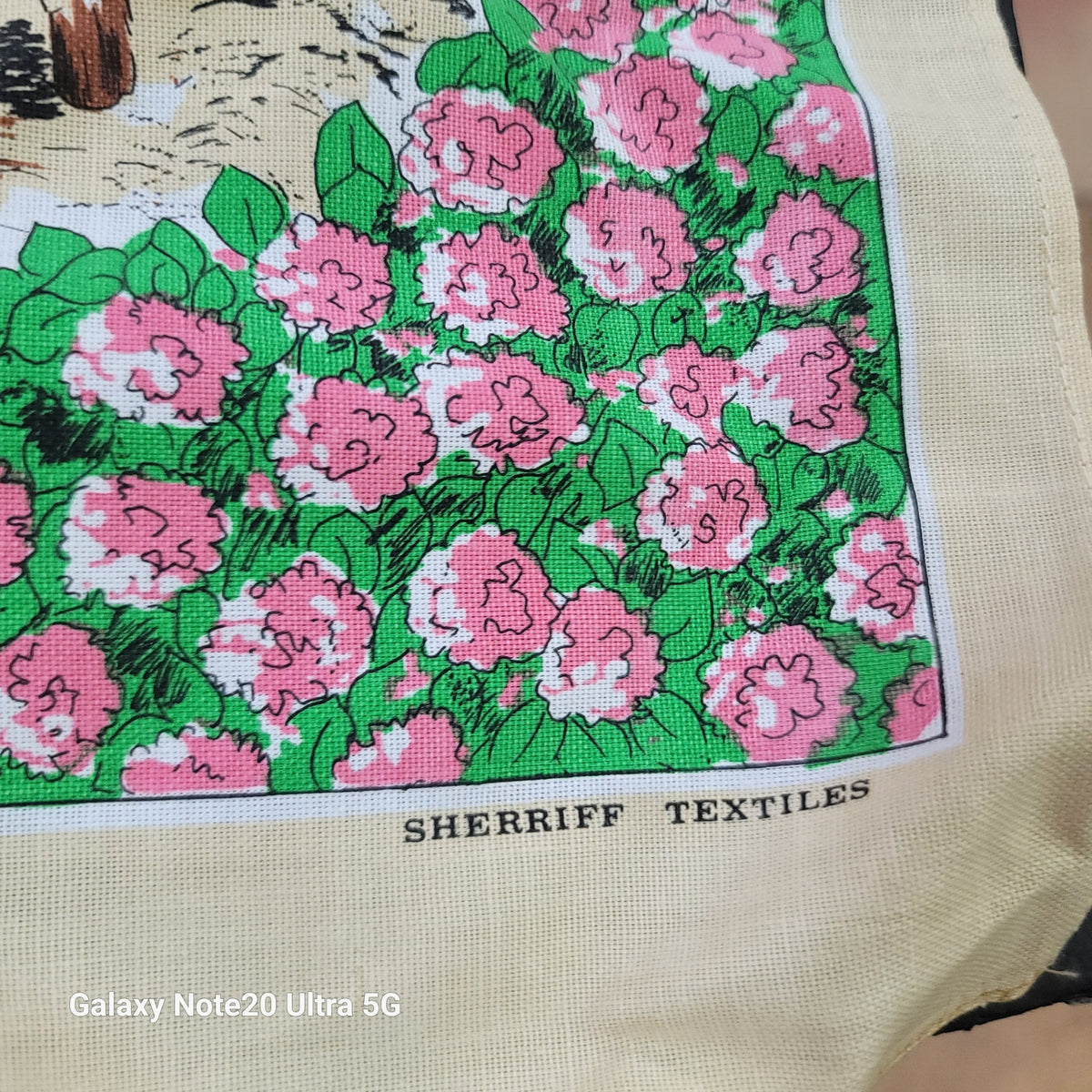 Vintage Down-A-Long Clovelly Linen Tea Towel Kitschy Donkey Souvenir England