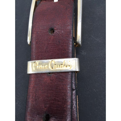 Pierre Cardin Brown Leather Pants dress Belt mens medium 1" Wide Mens