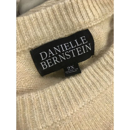 Danielle Bernstein Trendy Plus Size Pullover Sweater Long Sleeve Crew Neck 2X