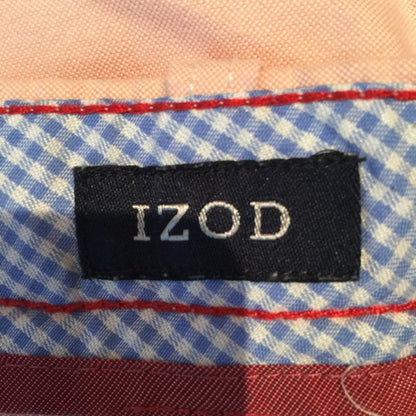 IZOD Performance cOTTON Straight Dress Pant Comfort Flat Front Salmon golf 36/30