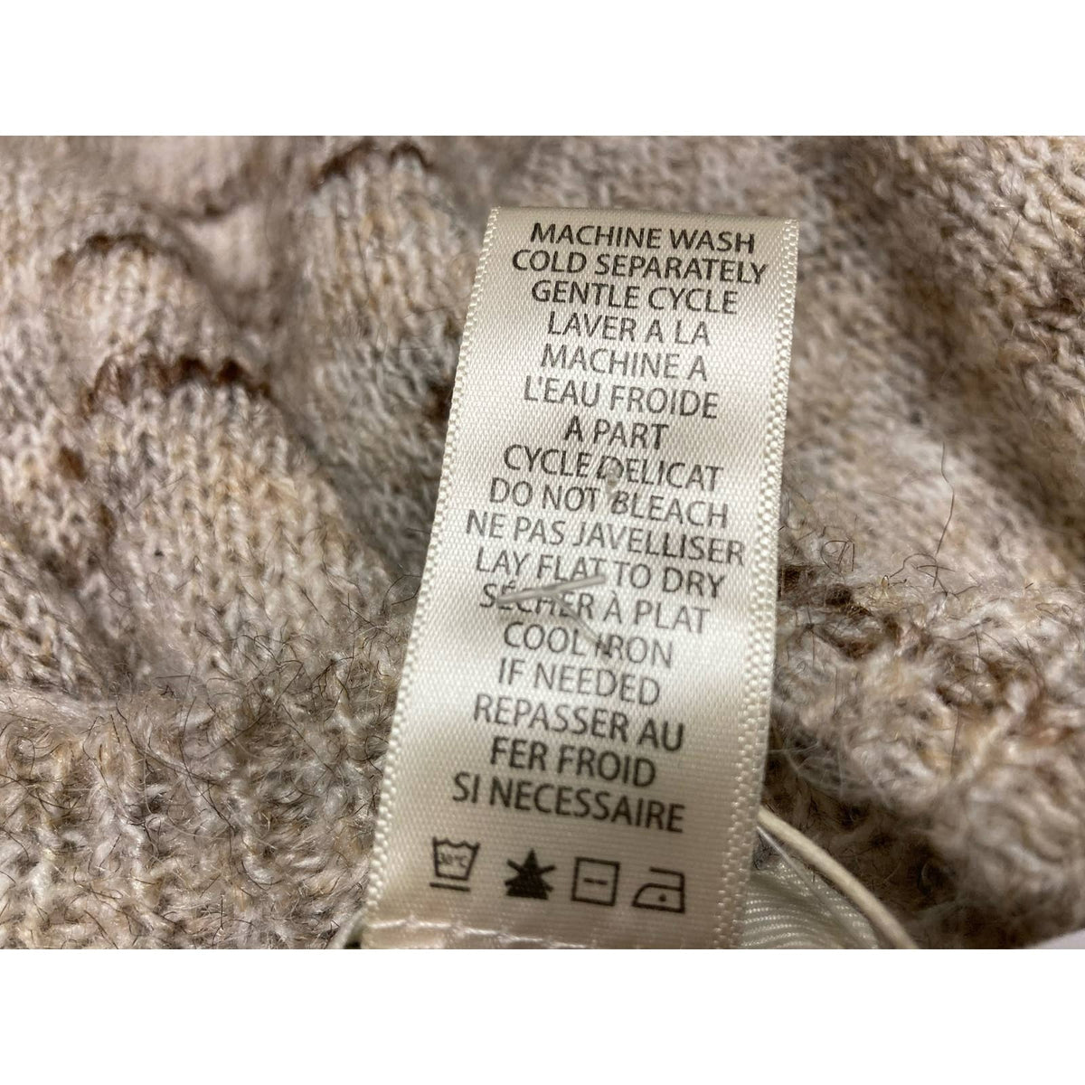 Max Studio Pullover Crew Sweater NEW Medium Oatmeal Melange Hi-Low Drop Shoulder