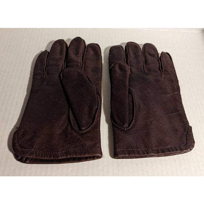 Fownes Brothers Vintage Brown Speckled Genuine Leather Gloves Lined Mens Winter