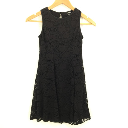 Zunie Kids' Girls Sleeveless Skater Dress Scoop Neck Floral Black 14 NWT