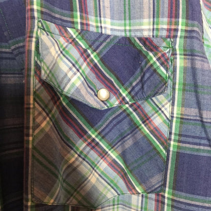 Southern Classics Snap Button-Down Shirt Cowboy Large Plaid Pearl Vintage