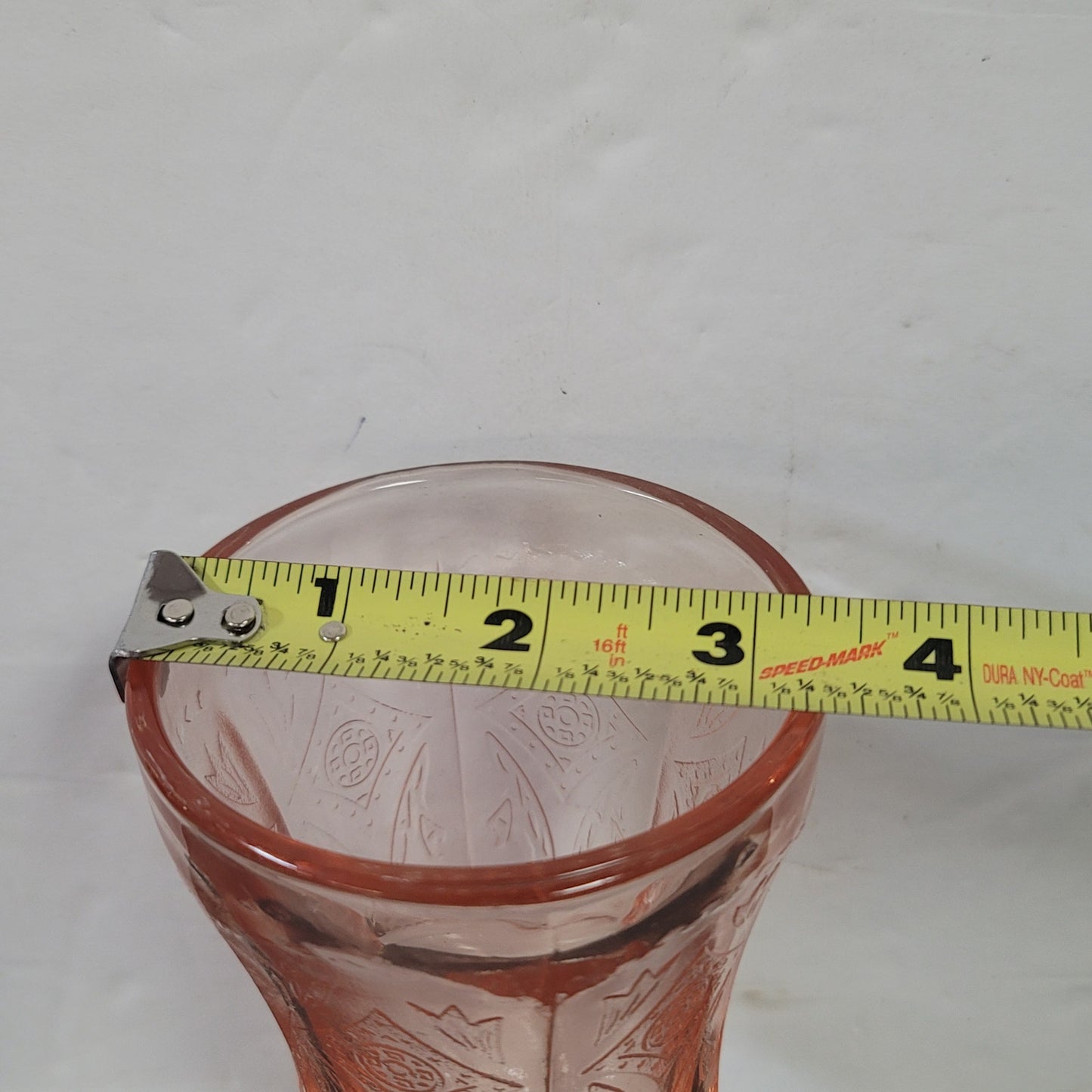Vtg Pink Depression Glass Indiana Madrid Footed Goblet 6 1/2”T Mid-Century drink