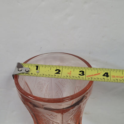 Vtg Pink Depression Glass Indiana Madrid Footed Goblet 6 1/2”T Mid-Century drink