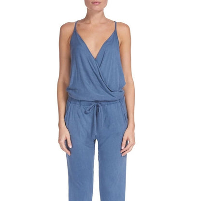 Elan NEW Spaghetti strap jumpsuit blue Size medium