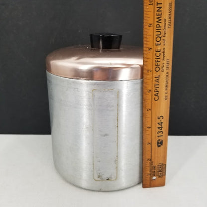 Vintage Maid of Honor silver metal copper top Canister Set Flour Sugar Coffee