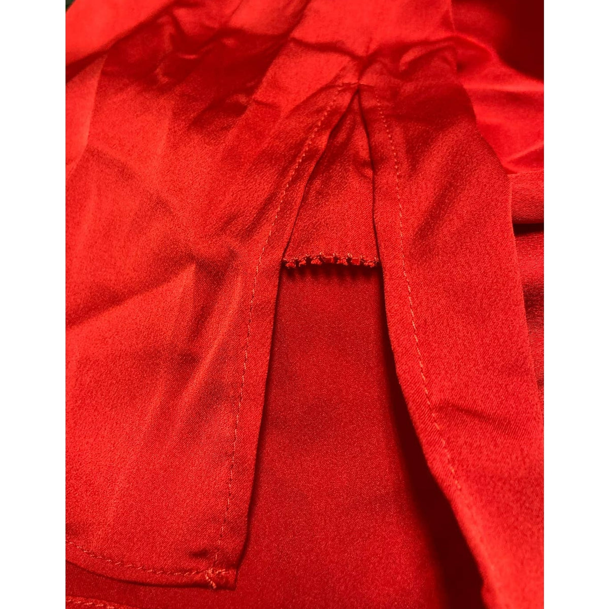Laundry By Shelli Segal Blouse Large Goji Red NEW Bishop Sleeve Cross V-Neck top