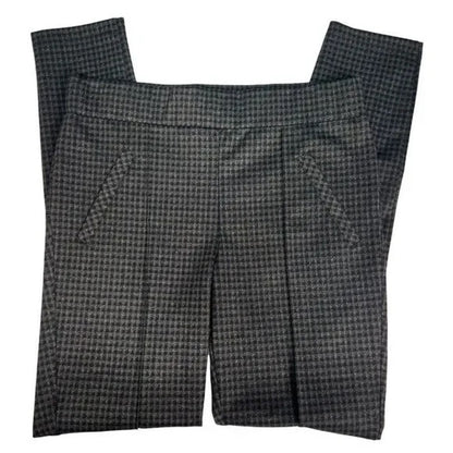 Wit & Wisdom Ankle Fitted Leggings with Pockets Sz Small Charcoal Gray Plaid NWT