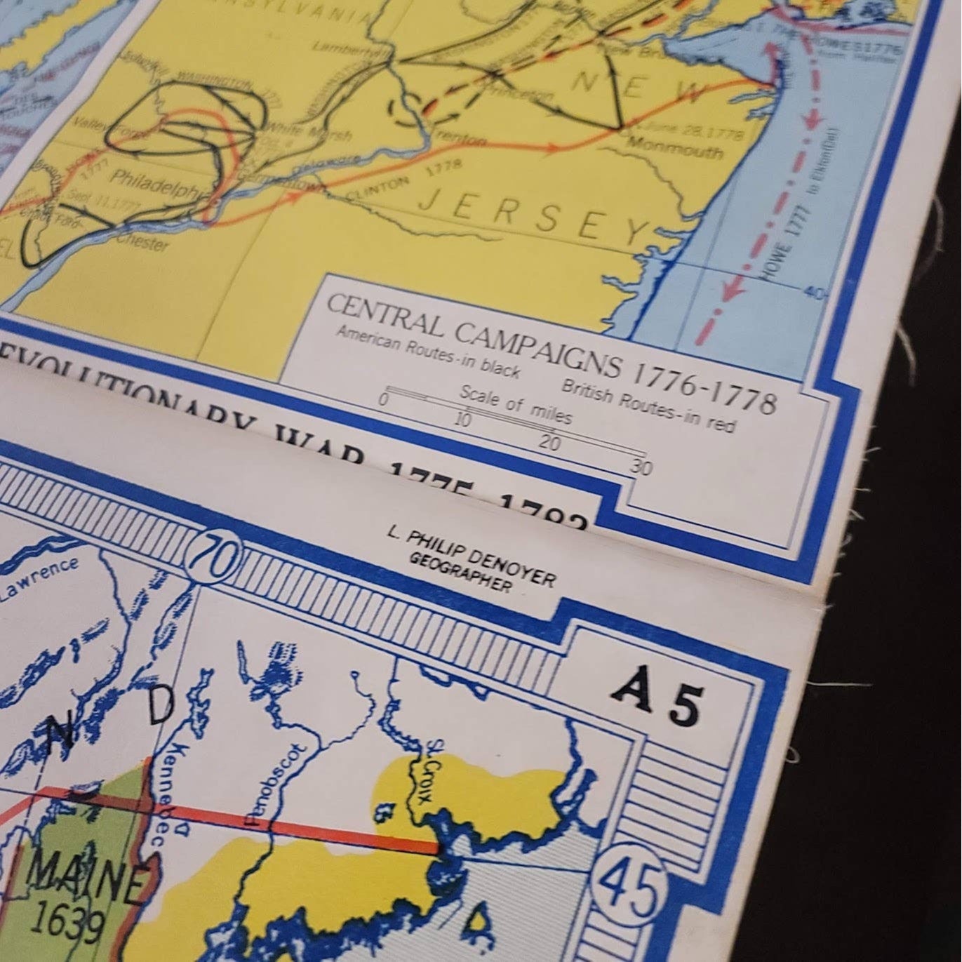 Denoyer Geppert Social Science School Roll Up Map Colonial Revolution 1960s