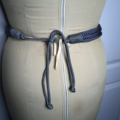 R.J. GRAZIANO Rope vINTAGE Belt Embellished Silver Sparkly Crystals Medium/Large