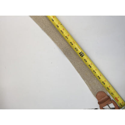 Vintage astor Stretch Belt Tan with Cognac Brown Leather Buckle Medium